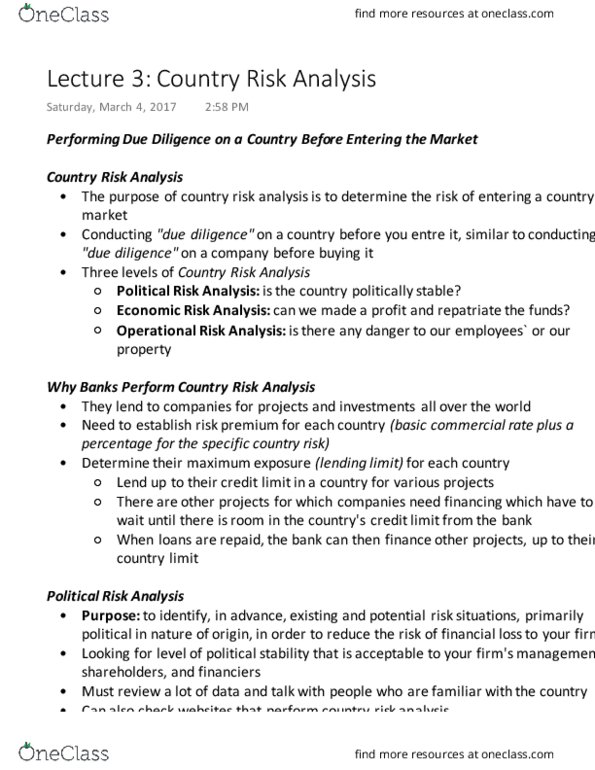 GMS 400 Lecture Notes - Lecture 3: International Monetary Fund, Country Risk, Purchasing Power Parity thumbnail