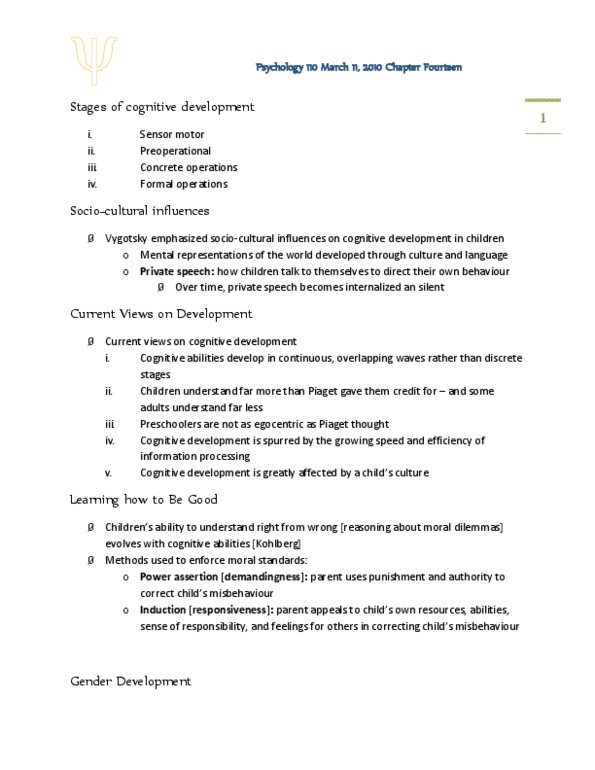 PSY 120 Lecture Notes - Prenatal Hormones And Sexual Orientation, Exosphere, Cognitive Development thumbnail