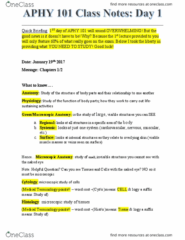 BIO 111 Lecture Notes - Lecture 10: Histology thumbnail