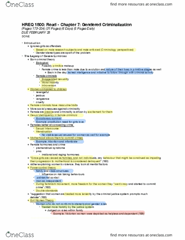 SOSC 1800 Chapter Notes - Chapter 7: Sexual Intercourse, Double Standard, Gender Role thumbnail