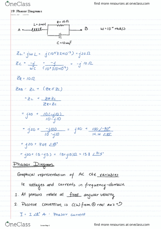 ECE209 Lecture Notes - Lecture 19: Inductance, Frequency Domain thumbnail