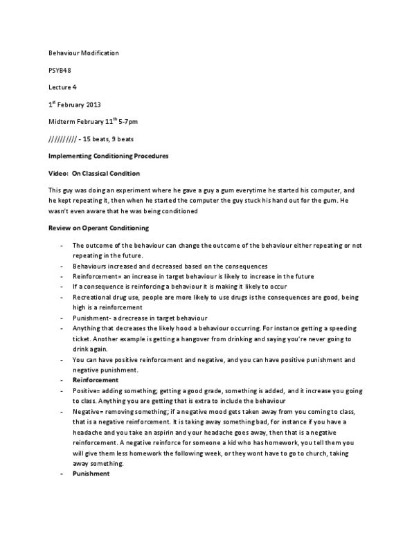 PSYB45H3 Lecture Notes - Tension Headache, Biofeedback, Reinforcement thumbnail