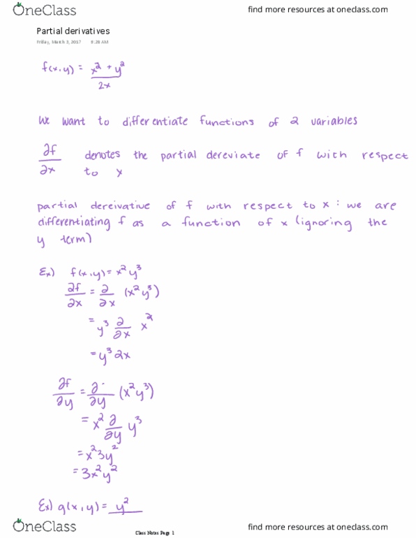 MATH 2163 Lecture Notes - Lecture 17: Partial Derivative, Xul thumbnail