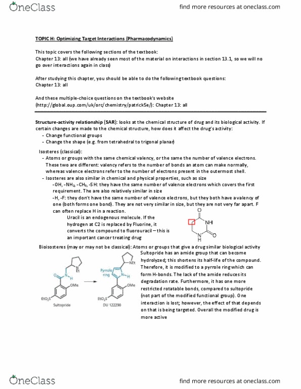 Chemistry 3393A/B Lecture Notes - Lecture 8: Pyrrole, Amprenavir, Covalent Bond thumbnail