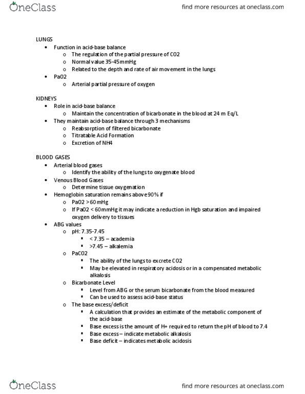 HTHSCI 1LL3 Lecture Notes - Lecture 2: Metabolic Acidosis, Respiratory Acidosis, Blood Gas Tension thumbnail