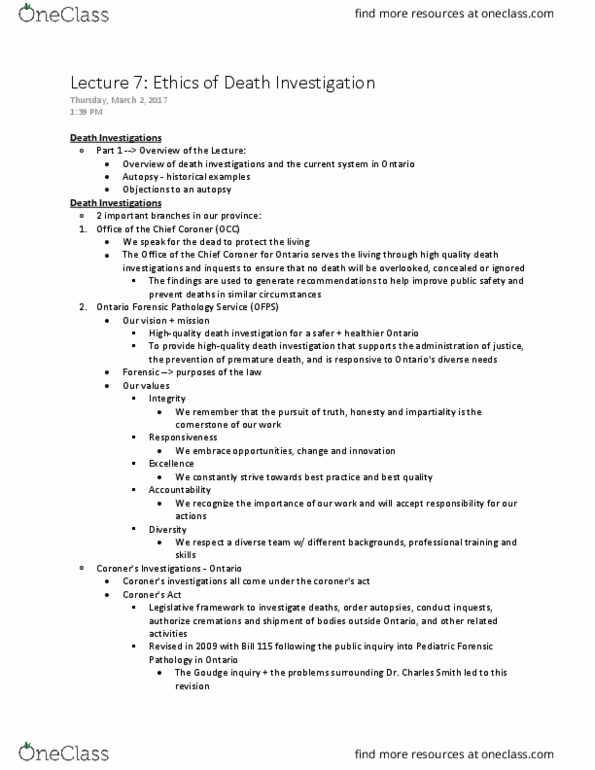 FSC271H5 Lecture Notes - Lecture 7: Genetic Testing, Independent Community And Health Concern, Expert Witness thumbnail