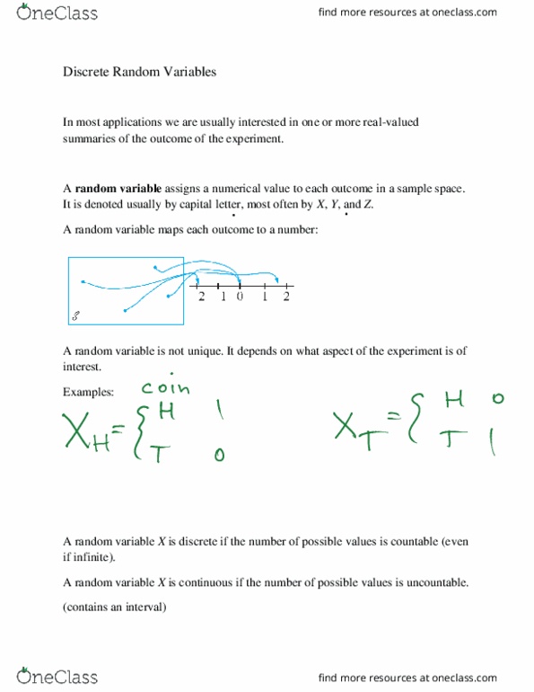 STAT 3450 Lecture Notes - Lecture 4: Random Variable, Sample Space, Probability Mass Function thumbnail