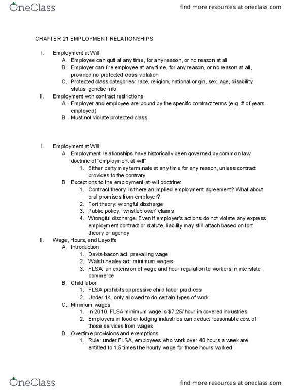 LGLS 1901 Lecture Notes - Lecture 20: Protected Group, Prevailing Wage, Child Labour thumbnail