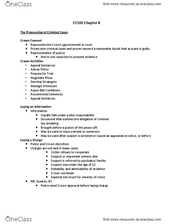 CC102 Chapter Notes - Chapter 8: Tunnel Vision, False Confession, Reuters thumbnail