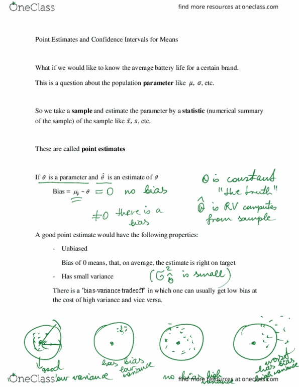 STAT 3450 Lecture Notes - Lecture 13: Point Estimation, Interval Estimation, Confidence Interval thumbnail