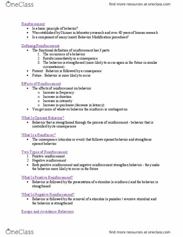 PSY 3010 Lecture Notes - Lecture 16: Reinforcement, Tantrum thumbnail