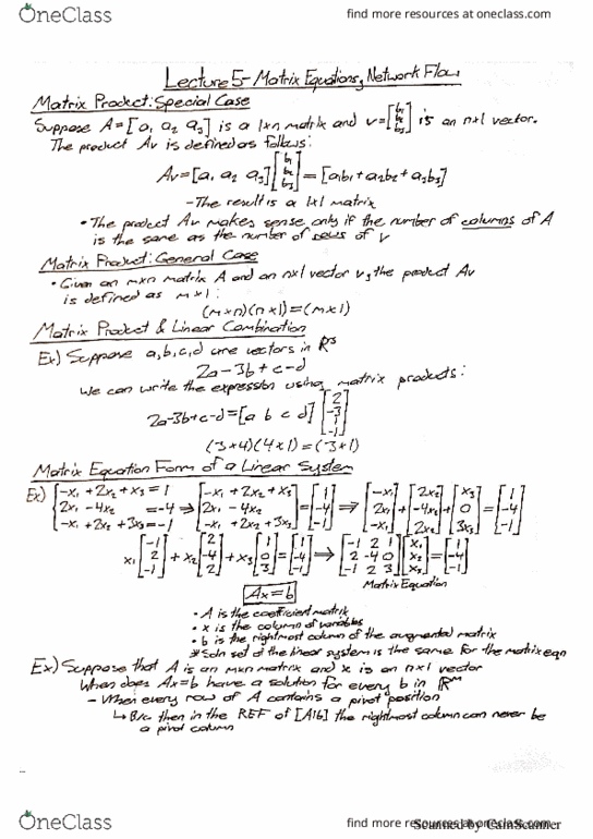MAT 1302 Lecture 5: Matrix Equations and Network Flow thumbnail