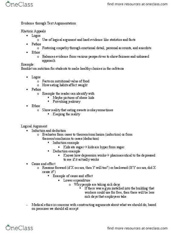 ENG 285 Lecture Notes - Lecture 3: Medical Ethics, Pathos, Primum Non Nocere thumbnail