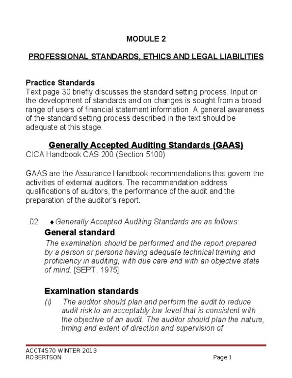 BUS 426 Lecture Notes - American Accounting Association, Audit Evidence, Audit Risk thumbnail
