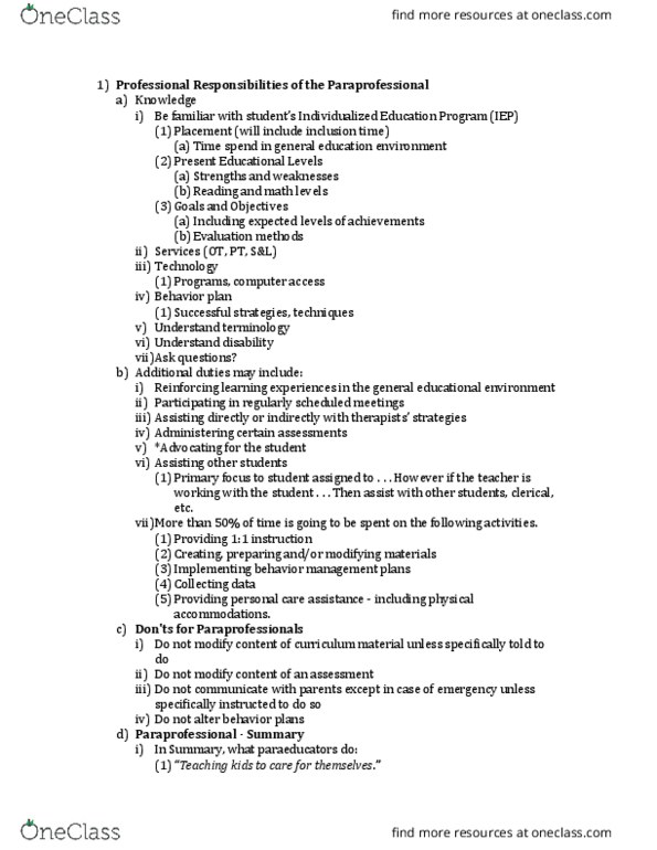 EDA 103 Lecture Notes - Lecture 4: Individualized Education Program, Behavior Management, Assistive Technology thumbnail