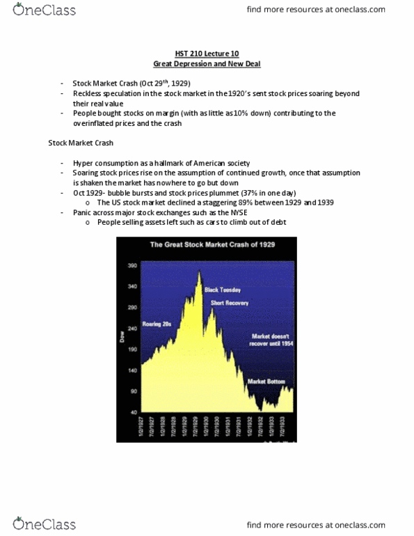 HST 210 Lecture Notes - Lecture 10: Stock Market, Government Failure, Insider Trading thumbnail