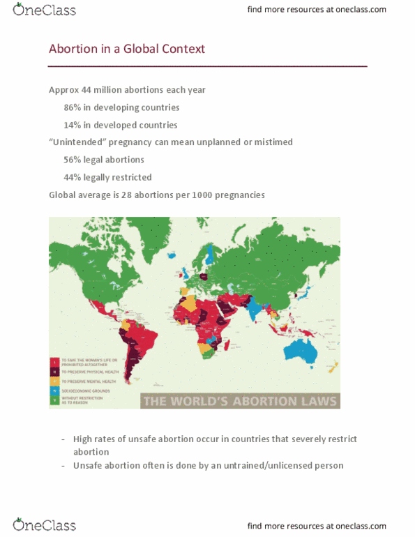 APA 1122 Lecture Notes - Lecture 15: Unsafe Abortion, Douche, Comorbidity thumbnail