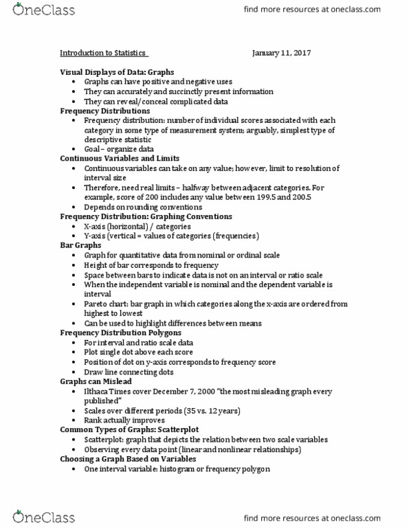 PSYC 2002 Lecture Notes - Lecture 2: Misleading Graph, Pareto Chart, Significant Figures thumbnail