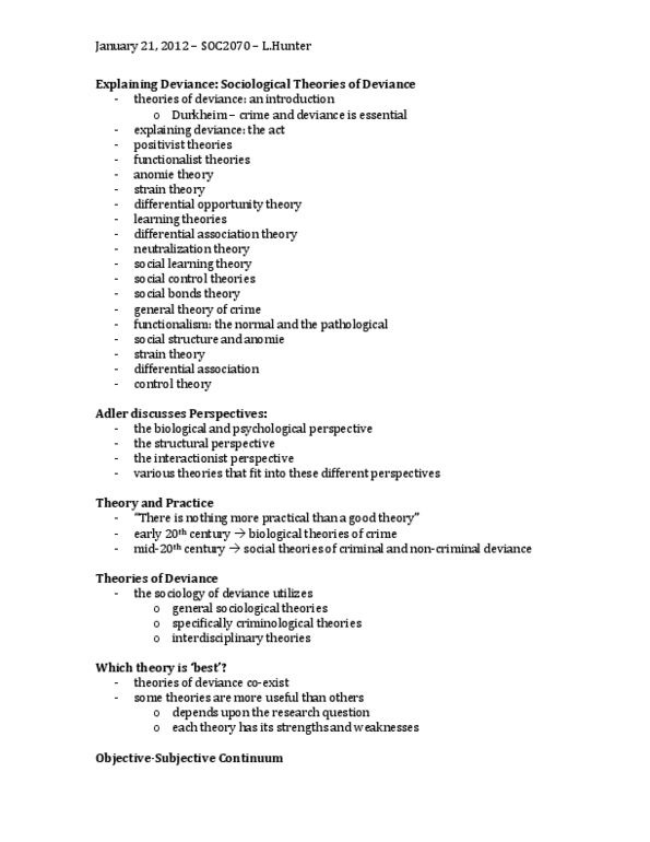 SOC 2070 Lecture Notes - Differential Association, Social Learning Theory, Mechanical And Organic Solidarity thumbnail