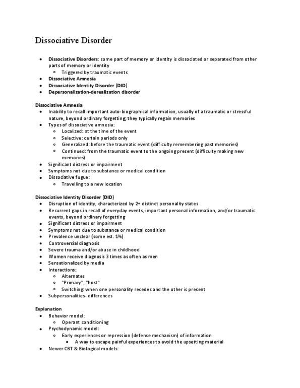 PSYCH 215 Lecture 9: Dissociative Disorder thumbnail