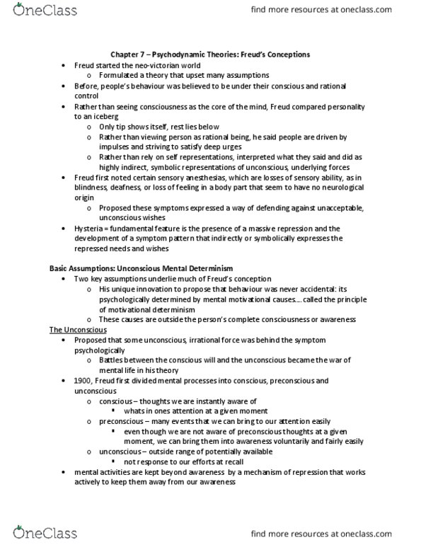 Psychology 2550A/B Chapter Notes - Chapter 7: Protoplasm, Iceberg, Anabolism thumbnail