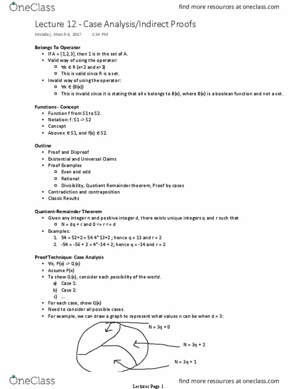 CSE 215 Lecture Notes - Lecture 12: Boolean Function, Qix, Contraposition thumbnail