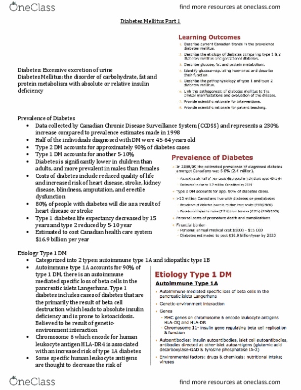 NURSING 2LA2 Lecture 4: Diabetes Part 1 thumbnail