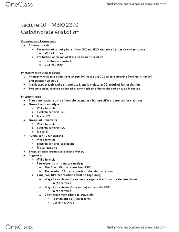 MBIO 2370 Lecture 10: Lecture 10 – MBIO 2370 thumbnail