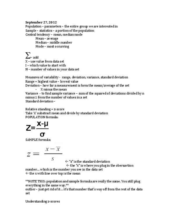 SOAN 2120 Lecture Notes - Variance, Standard Deviation, Statistical Significance thumbnail