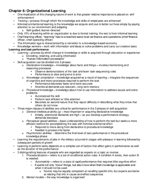 Psychology 2660A/B Chapter Notes - Chapter 6: Procedural Knowledge, Programmed Learning, Descriptive Knowledge thumbnail