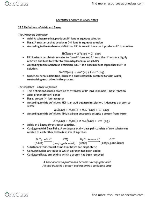 CHY 103 Chapter Notes - Chapter 15: National Hockey Association, Alkali Metal, Bicarbonate thumbnail