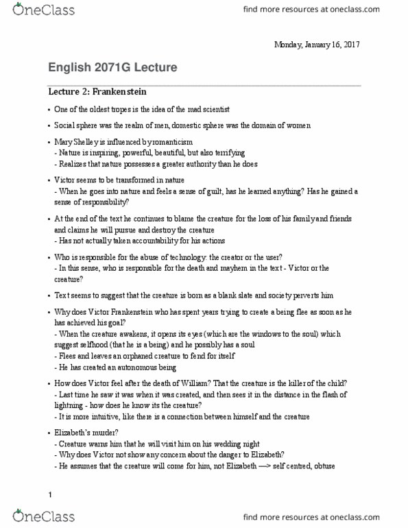 English 2071F/G Lecture 2: Lecture 2 thumbnail