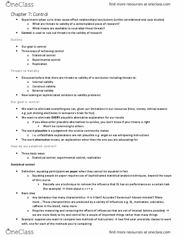 Psychology 2800E Lecture 13: lecture 13 - chapter 7 thumbnail