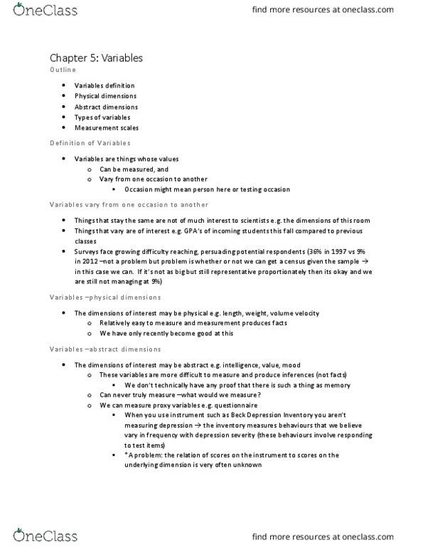 Psychology 2800E Lecture 9: lecture 9 - chapter 5 thumbnail