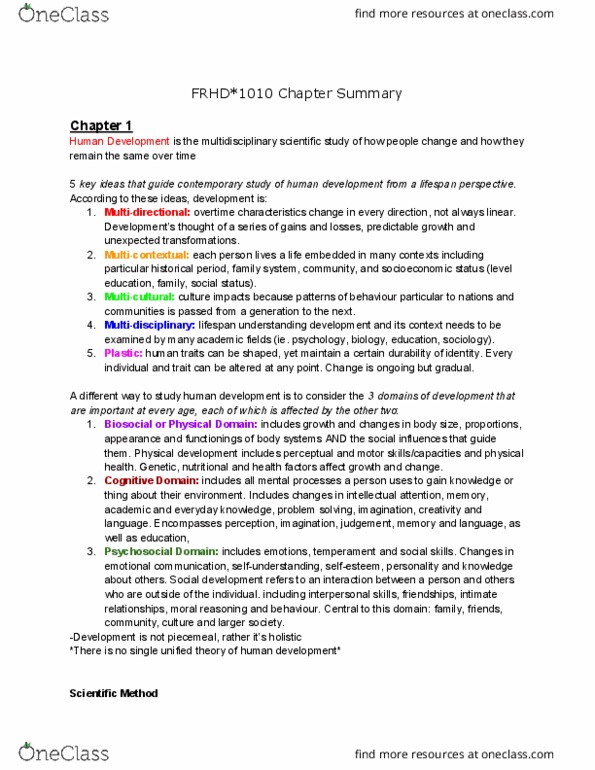 FRHD 1010 Lecture 1: FRHD1010 Human Development Course thumbnail