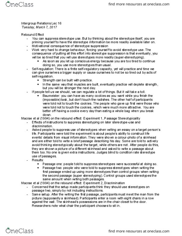 PSYCH 3CD3 Lecture 16: Intergroup Relations Lec 16 thumbnail