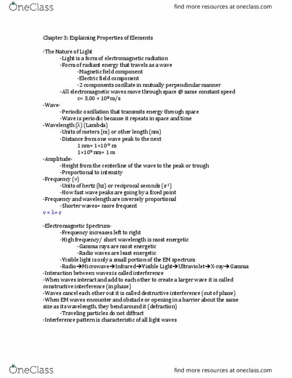 CH-1010 Lecture 3: Chapter 3 Notes thumbnail