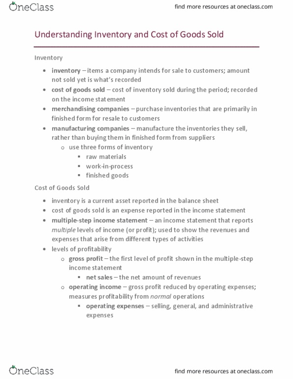 ACCTG 201 Chapter 6: acctg textbook notes - ch 6 thumbnail