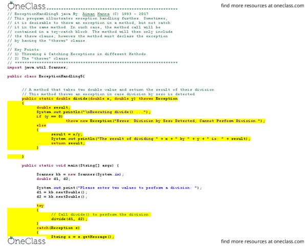 COMP 249 Lecture 17: ExceptionHandling5 thumbnail