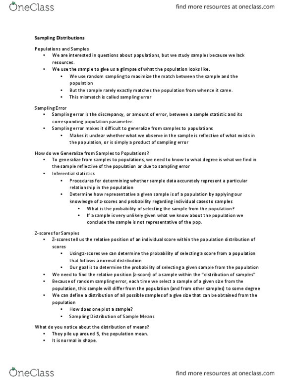 PSY 207 Lecture 9: Sampling Distributions thumbnail