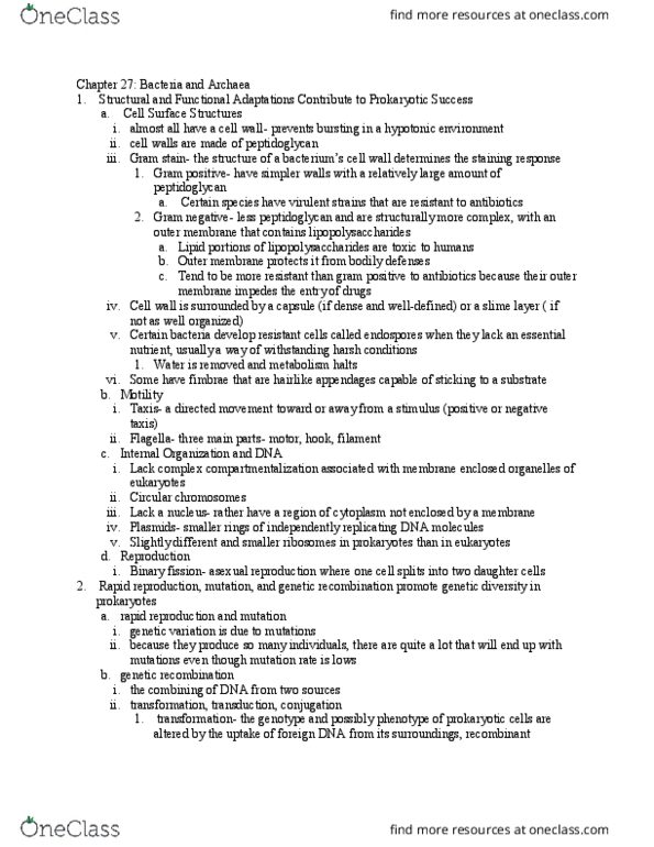 BIL 160 Chapter 27: Ch. 27, Bacteria and Archaea thumbnail