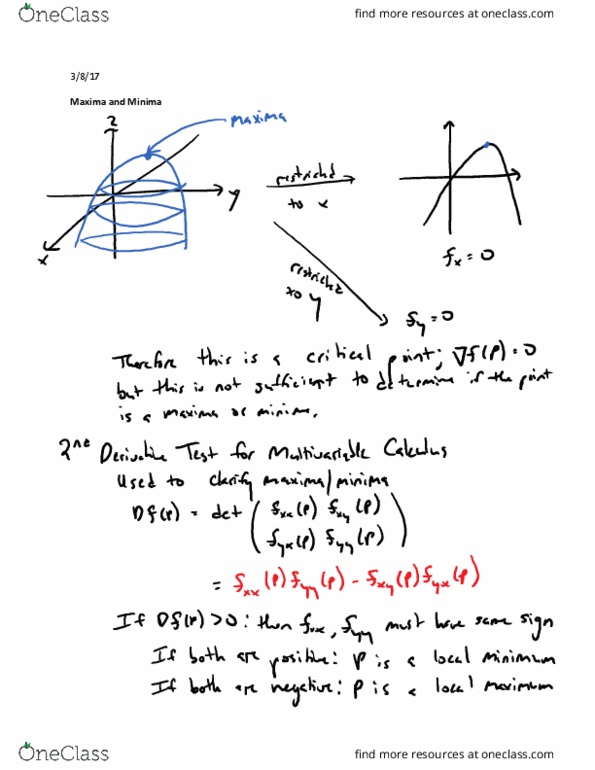 L24 Math 233 Lecture 18: Maxima and Minima thumbnail