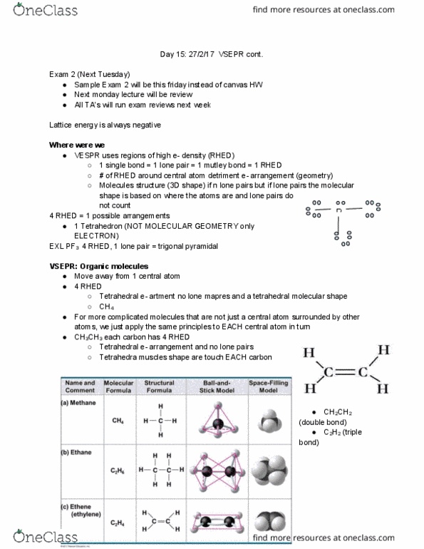 CH 301 Lecture Notes - Lecture 15: Chemical Polarity, Lone Pair, Ionic Bonding thumbnail