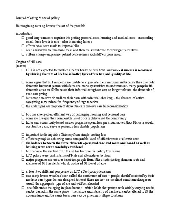 SOC246H1 Chapter Notes -Long-Term Care, Dementia, Constituencies Of Iceland thumbnail