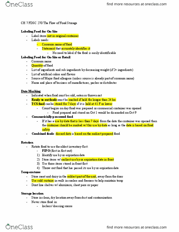 FDSC 270 Lecture 7: CH 7 FDSC Food Storage thumbnail