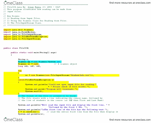 COMP 249 Lecture 11: FileIO4.java thumbnail