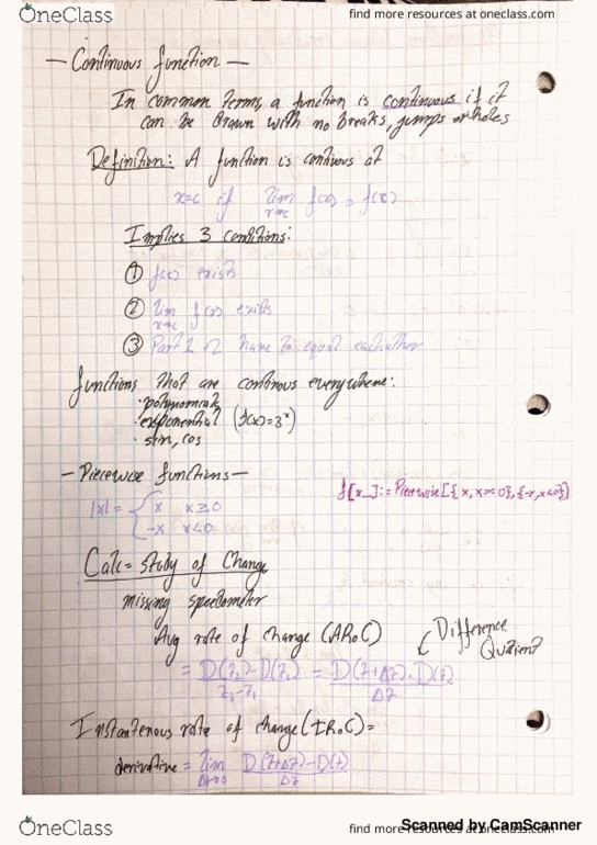 MTH 151 Lecture 3: Continuous Functions thumbnail