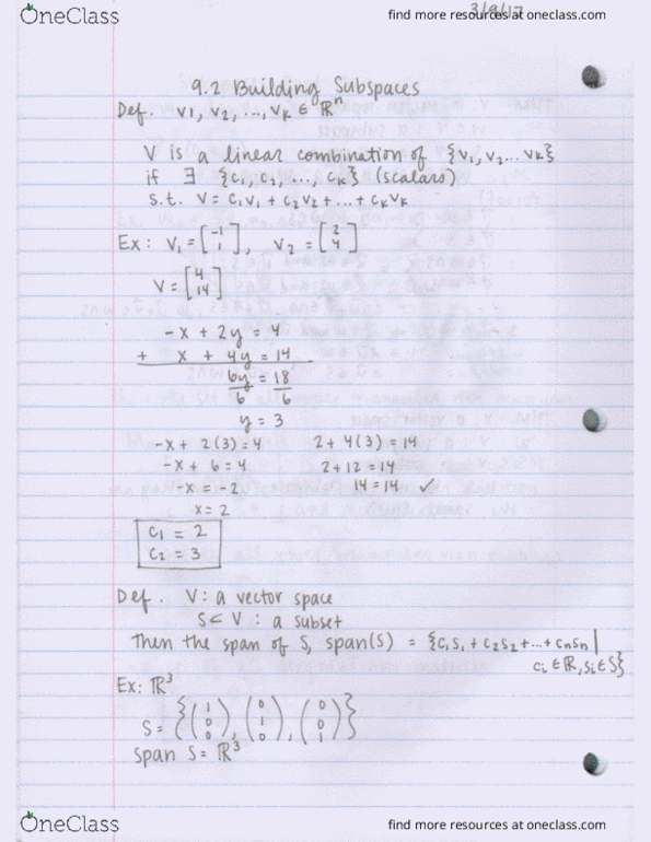 MATH 237 Lecture 12: Building Subspaces thumbnail