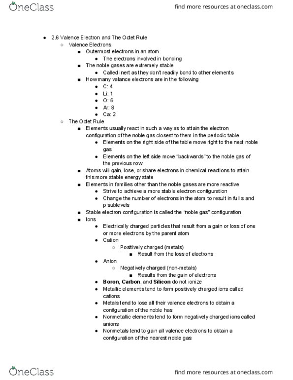 CHEM 110 Lecture Notes - Lecture 7: Electron Affinity, Noble Gas, Electron Configuration thumbnail