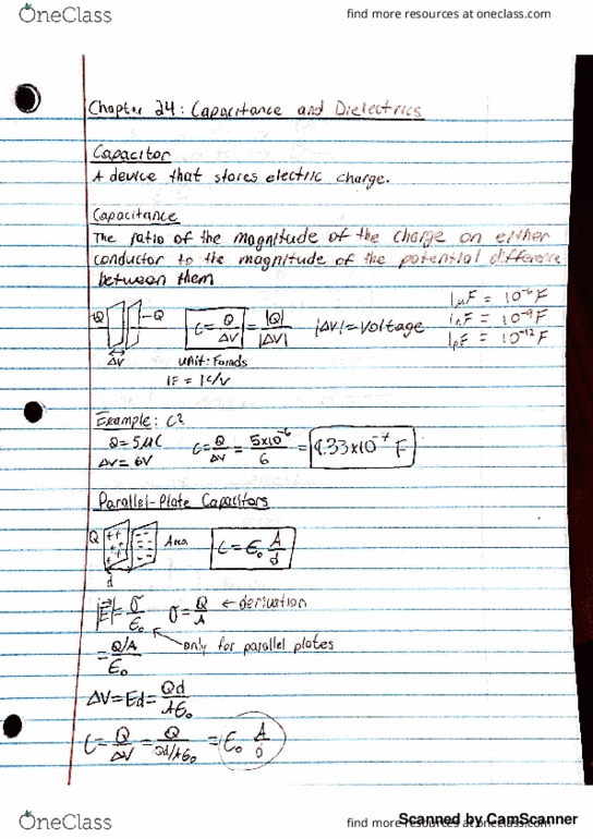 PHY 223 Lecture 5: Chapter 24 Capacitance and Dielectrics thumbnail